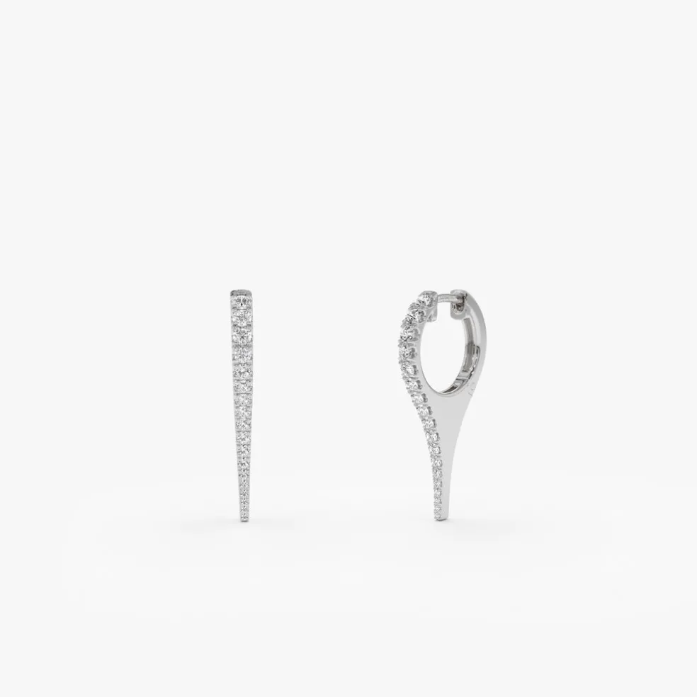 14k Small Diamond Dagger Earrings