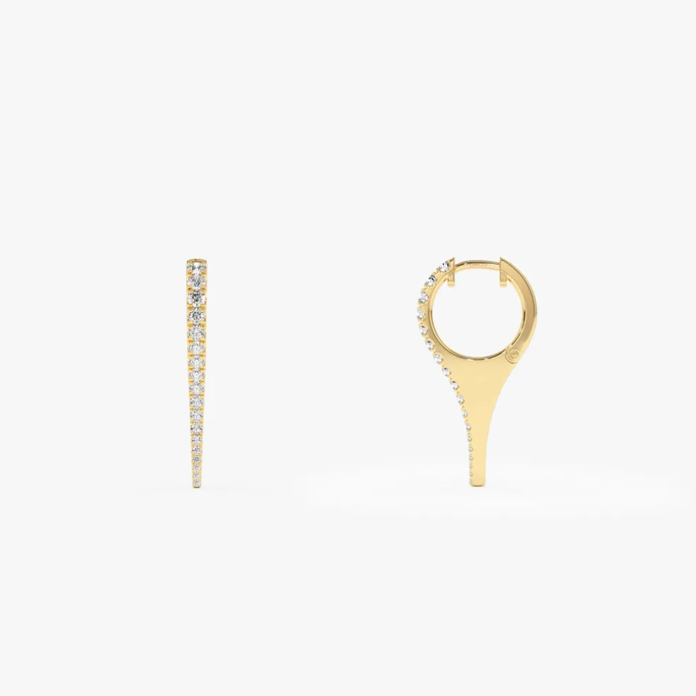 14k Small Diamond Dagger Earrings
