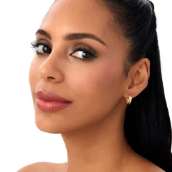 14k Small Two Row Hoop Earrings