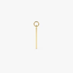 14k Solid Bar Hoop Charm