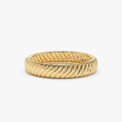 14k Solid Dome Croissant Ring