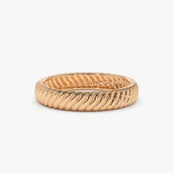14k Solid Dome Croissant Ring