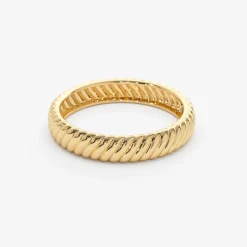 14k Solid Dome Croissant Ring