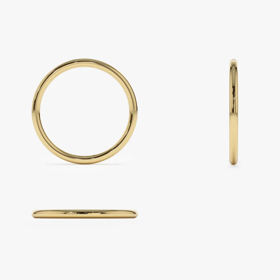 14K Solid Gold 1.5 MM Wedding Band