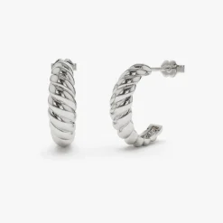 14k Solid Gold Croissant Earrings