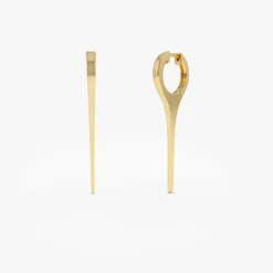 14k Solid Gold Dagger Earrings