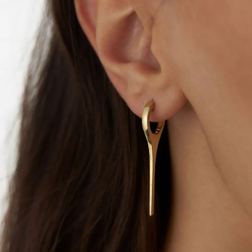 14k Solid Gold Dagger Earrings