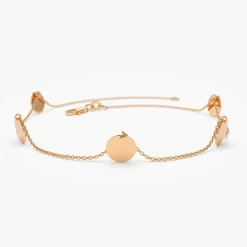 14K Solid Gold Dangle Disc Bracelet