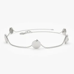 14K Solid Gold Dangle Disc Bracelet