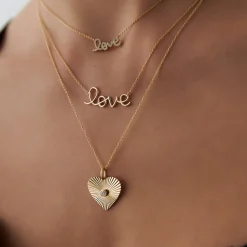 14k Solid Gold Love Necklace