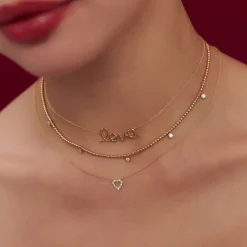 14k Solid Gold Love Necklace