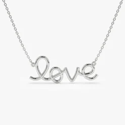 14k Solid Gold Love Necklace