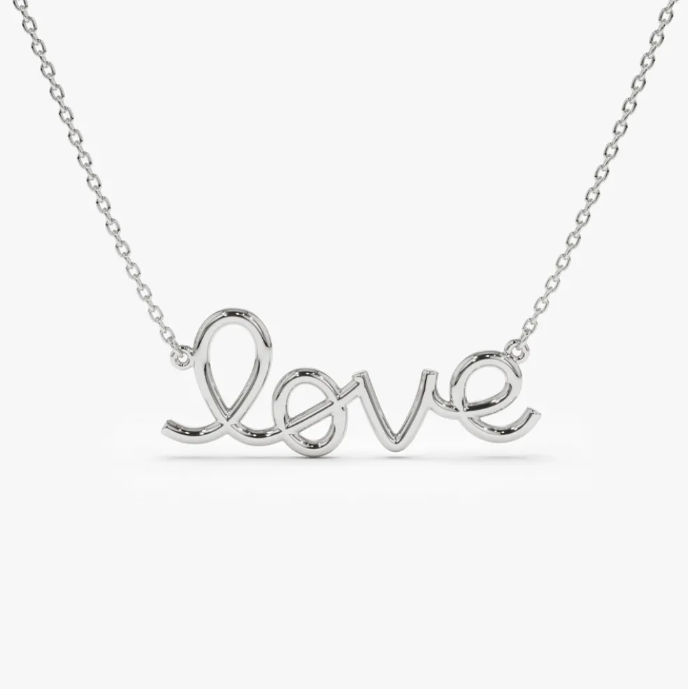 14k Solid Gold Love Necklace