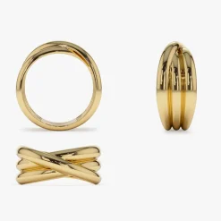 14k Solid Gold Multi-strand Crossover Ring