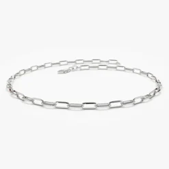 14k Solid Gold Tiny Paper Clip Link Bracelet