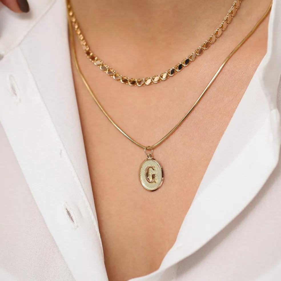 14K Solid Gold Unique Necklace