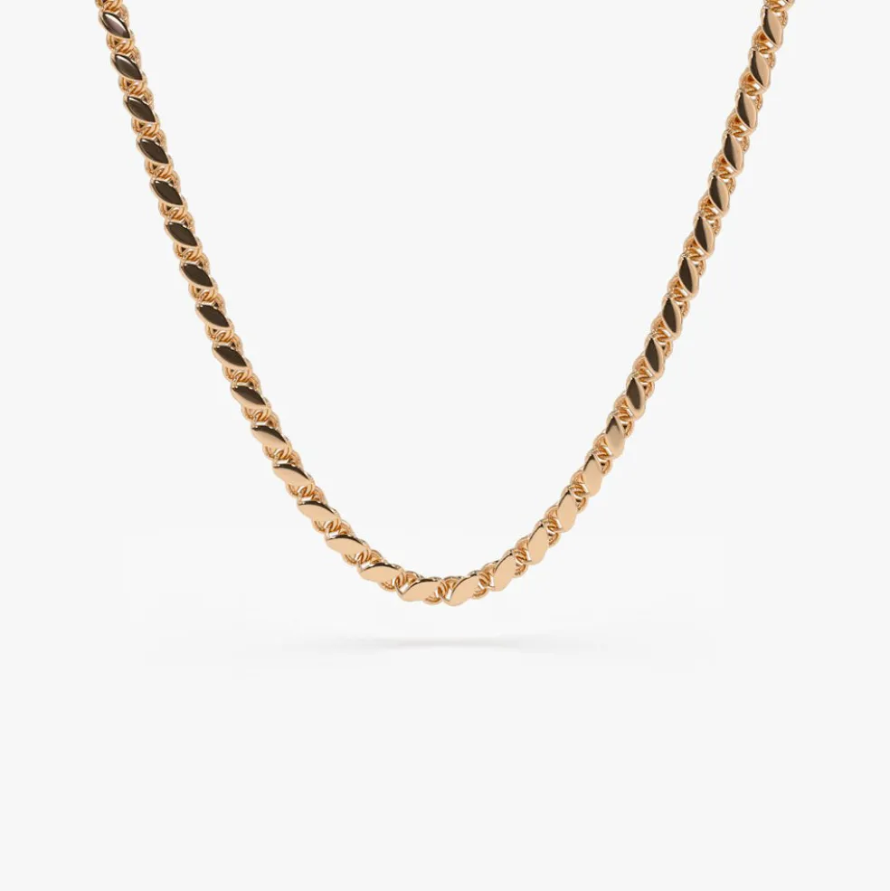 14K Solid Gold Unique Necklace
