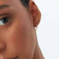 14k Solid Star Hoop Charm