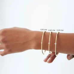 14k Solitaire Diamond Bangle Bracelet 0.10 - 0.30 ctw