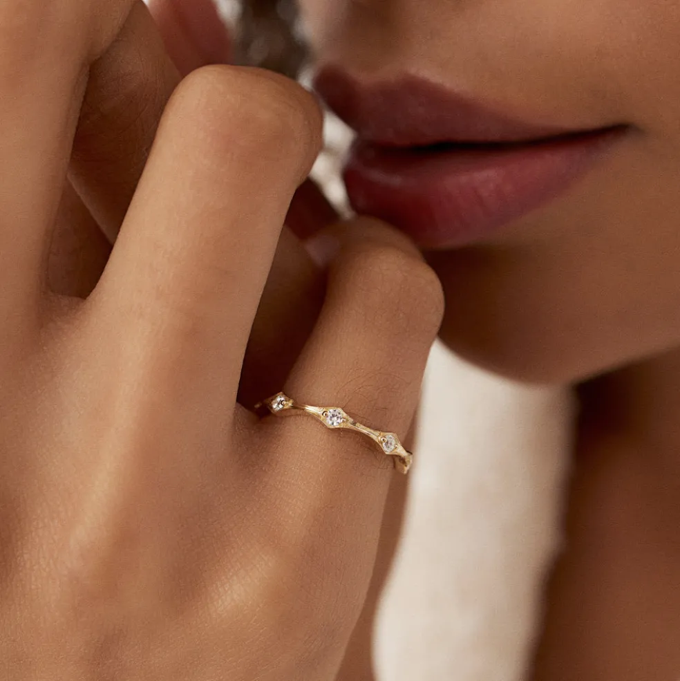 14k Stackable Arte Deco Diamond Wedding Band