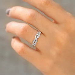 14K Stackable Baguette Diamond Cluster Ring