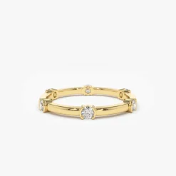 14k Stackable Half Bezel Diamond Eternity Ring