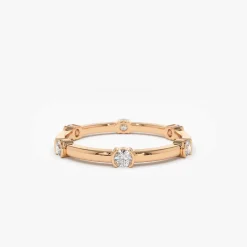 14k Stackable Half Bezel Diamond Eternity Ring