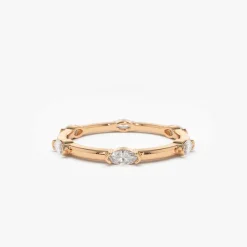 14k Stackable Marquise Diamond Eternity Ring