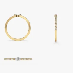 14k Stackable Marquise Pave Diamond Ring