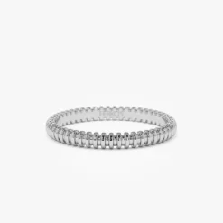 14K Stackable Ribbed Wedding Band