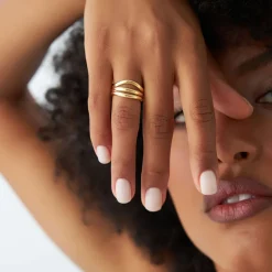 14K Stacked Chunky Curved Ring