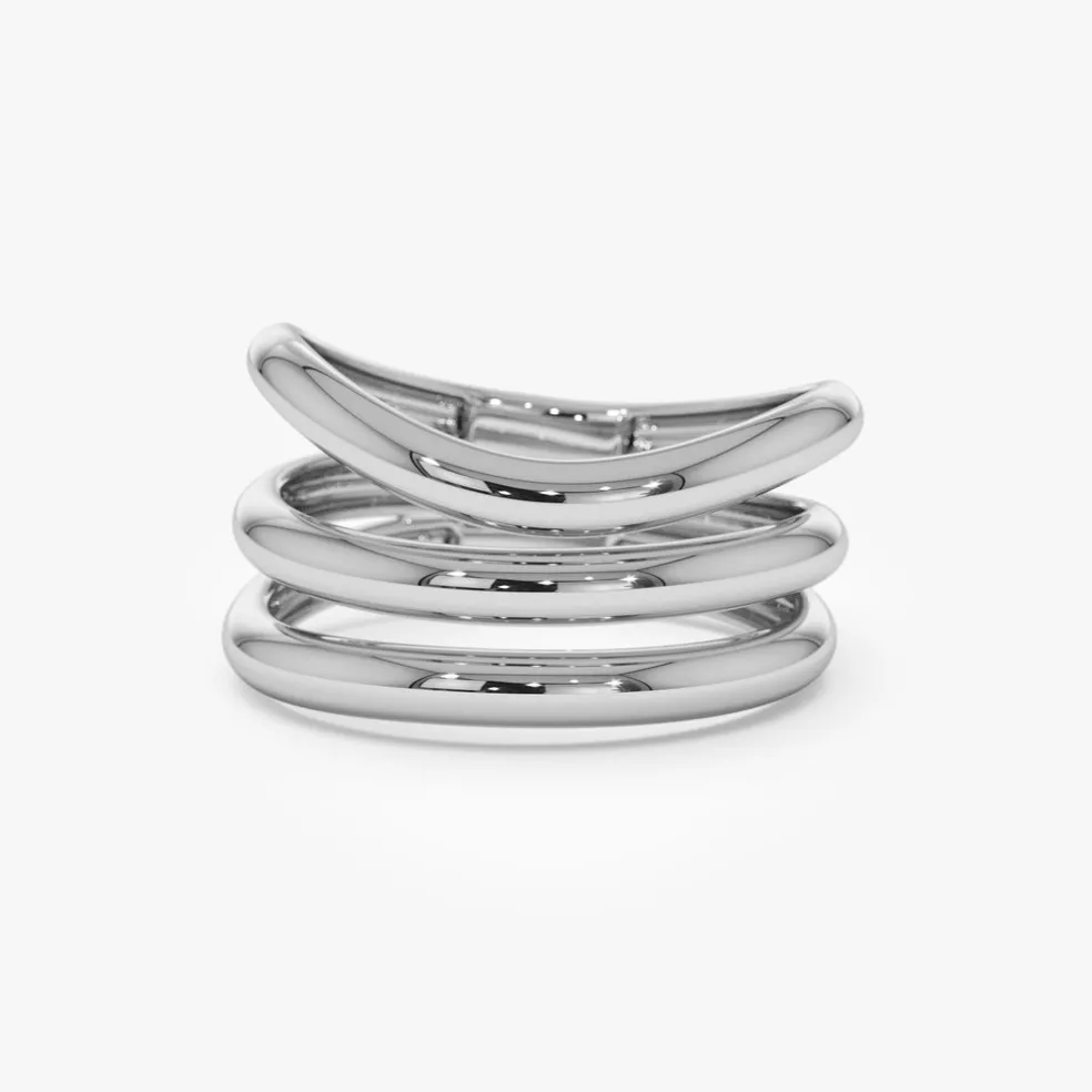 14K Stacked Chunky Curved Ring
