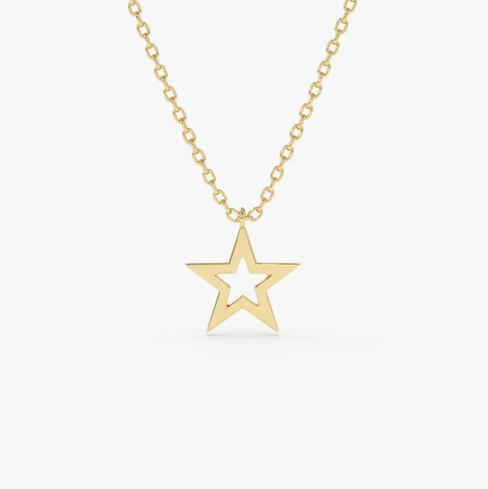 14k Star Necklace