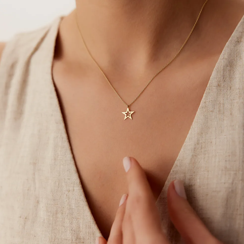 14k Star Necklace