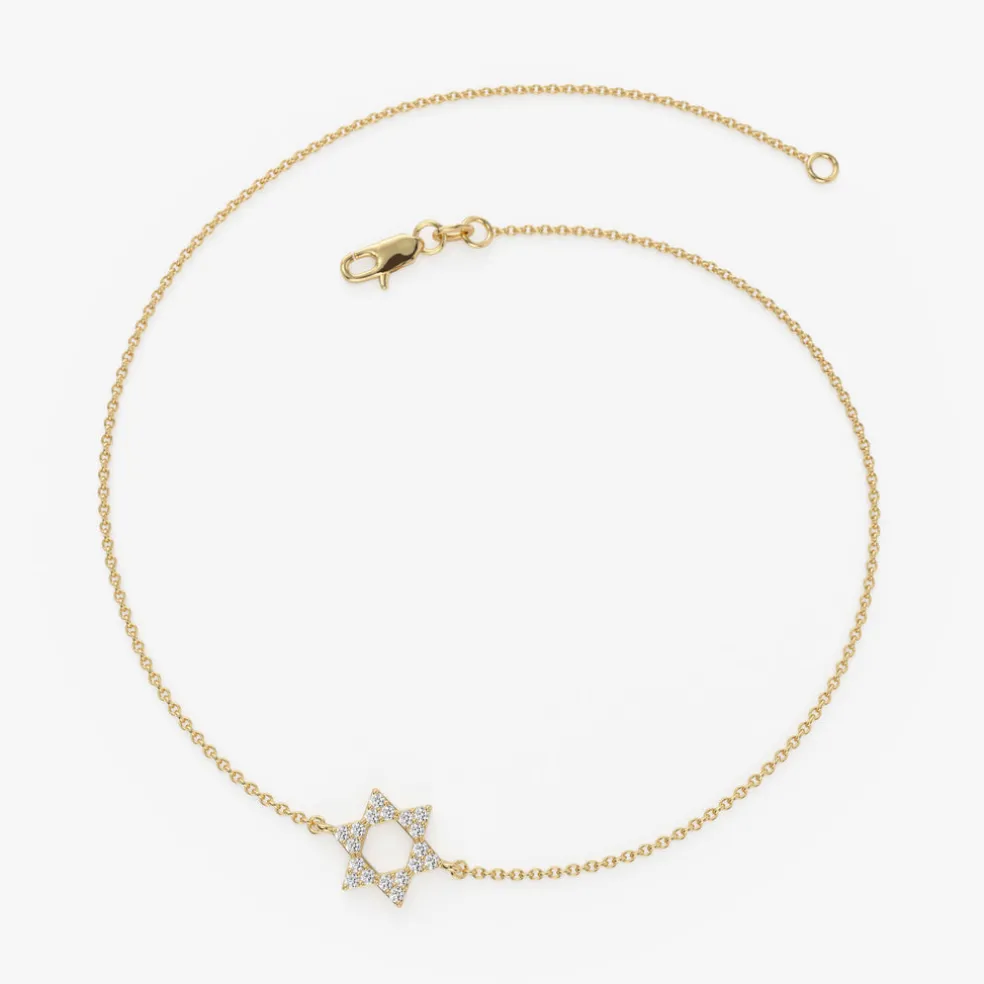 14K Star of David Diamond Bracelet
