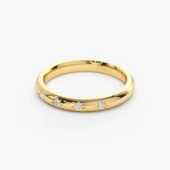 14k Star Setting 5 Stone Diamond Ring