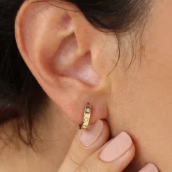 14k Starsetting Minimal Diamond Hoops