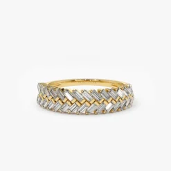 14k Step Baguette Diamond Ring