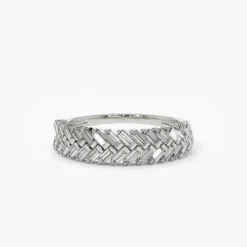 14k Step Baguette Diamond Ring