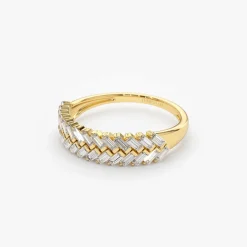 14k Step Baguette Diamond Ring