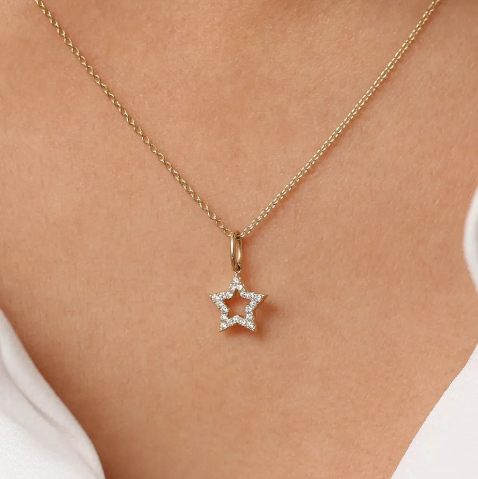 14k Super Star Diamond Layering Necklace