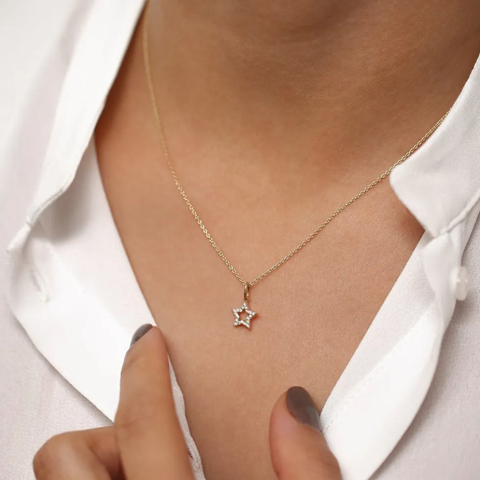 14k Super Star Diamond Layering Necklace