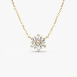 14k Tapered Baguette Diamond Necklace