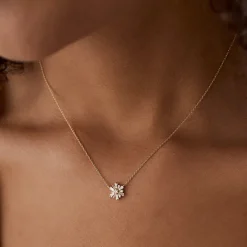 14k Tapered Baguette Diamond Necklace