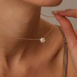 14k Tapered Baguette Diamond Necklace