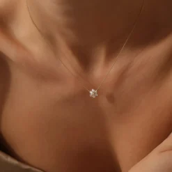 14k Tapered Baguette Diamond Necklace