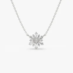 14k Tapered Baguette Diamond Necklace