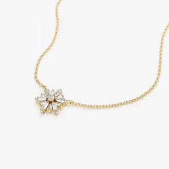 14k Tapered Baguette Diamond Necklace