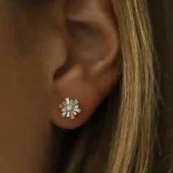 14k Tapered Baguette Unique Diamond Earrings