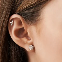 14k Tapered Baguette Unique Diamond Earrings
